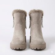 Arabella Hughes | Fur Trim Suede Ankle Boots