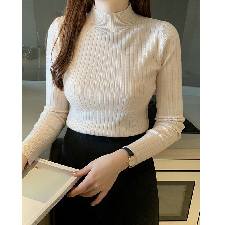 Eleanor Scott | Ribbed Mock Neck Knit Sweater