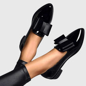 Marianne Foxton | Patent Vegan Leather Bow Loafers