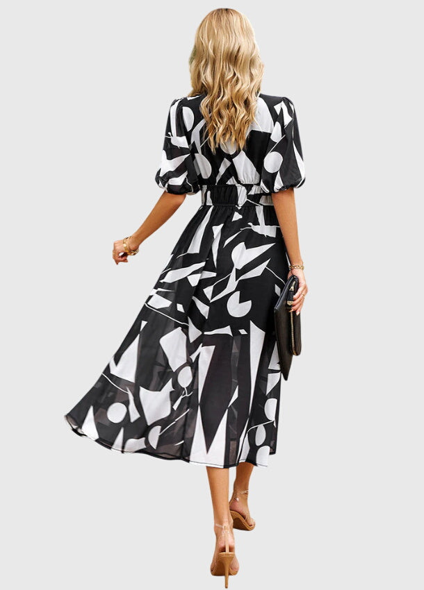 Camilla Rowntree | Robe midi fleurie à manches bouffantes