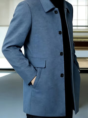 Millicent Shaw | Manteau en mélange de laine à boutonnage simple gris