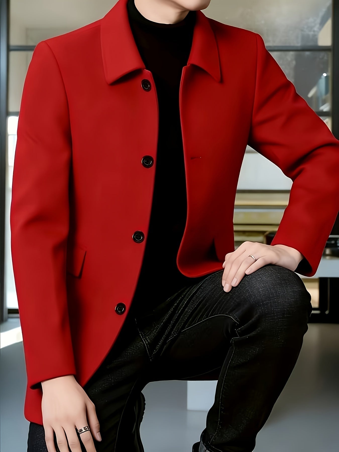 Millicent Shaw | Manteau en mélange de laine à boutonnage simple gris