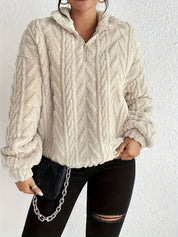 Rosie Kerr | Cable Knit Fleece Half-Zip Pullover