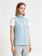 Rosie Hammond | Softshell Zip-Up Gilet in Ice Blue