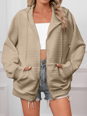 Penelope Baker | Textured Zip-Up Hooded Jacket