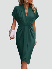 Camille Laurent | Elegant Wrap Midi Dress For Women