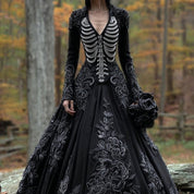 Robe d’Halloween squelette « Mariée fantôme » pour femmes