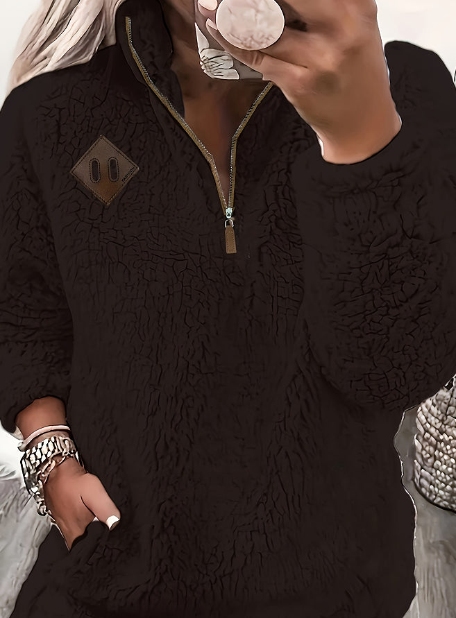 Poppy Griffiths | Plush Half-Zip Fleece Pullover