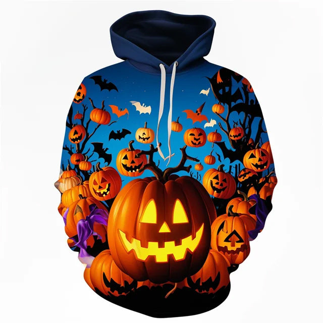 Ember Fang | Sweat à capuche d’Halloween citrouille lumineuse pour homme