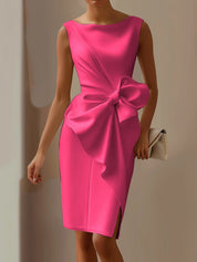 Isabella Whitmore | Elegant Bow Midi Dress For Women