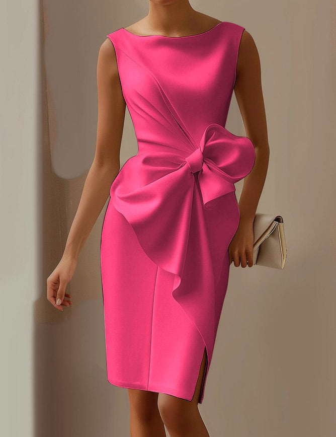 Isabella Whitmore | Elegant Bow Midi Dress For Women