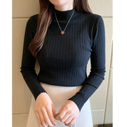 Eleanor Scott | Ribbed Mock Neck Knit Sweater