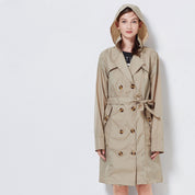 Cecily Roberts | Hooded Gingham Trench Coat with Belt