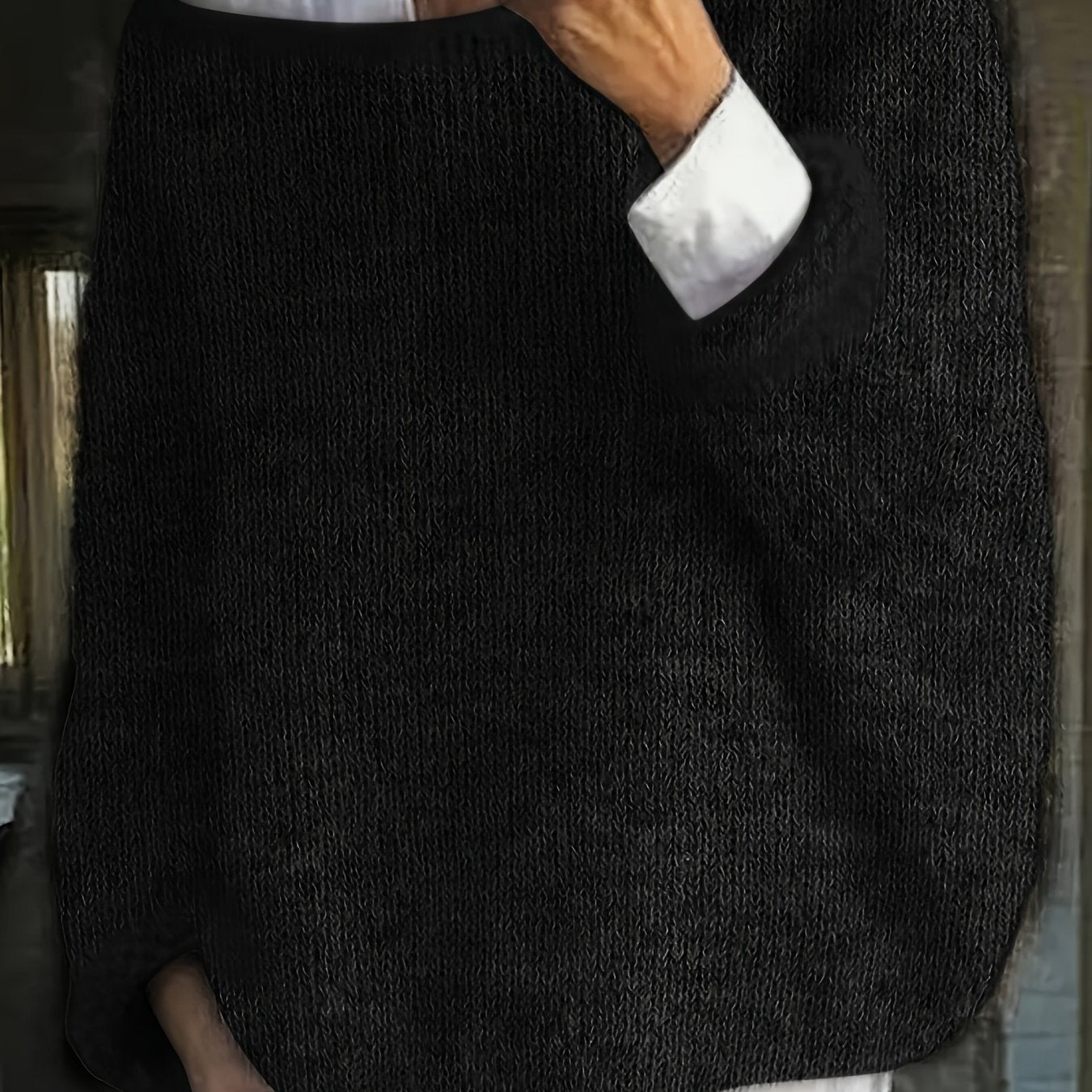 Cecily Hall | Relaxed Crew Neck Sweater in Olive Green