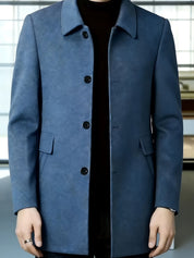 Millicent Shaw | Manteau en mélange de laine à boutonnage simple gris