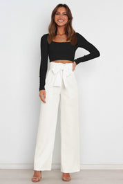 Isabelle Fontaine | Navy High Waist Paperbag Trousers with Bow Detail
