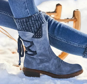 Niamh Lewis | Bottes d’hiver violettes en daim à lacets
