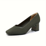 Cecily Clarke | Textured Block Heel Pumps With Arch Support