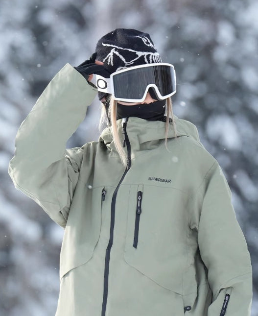 Freya Thompson | Waterproof Hooded Ski Jacket in Sage Green