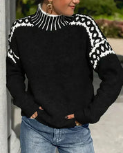 Aoife Evans | Cozy Patterned Turtleneck Sweater