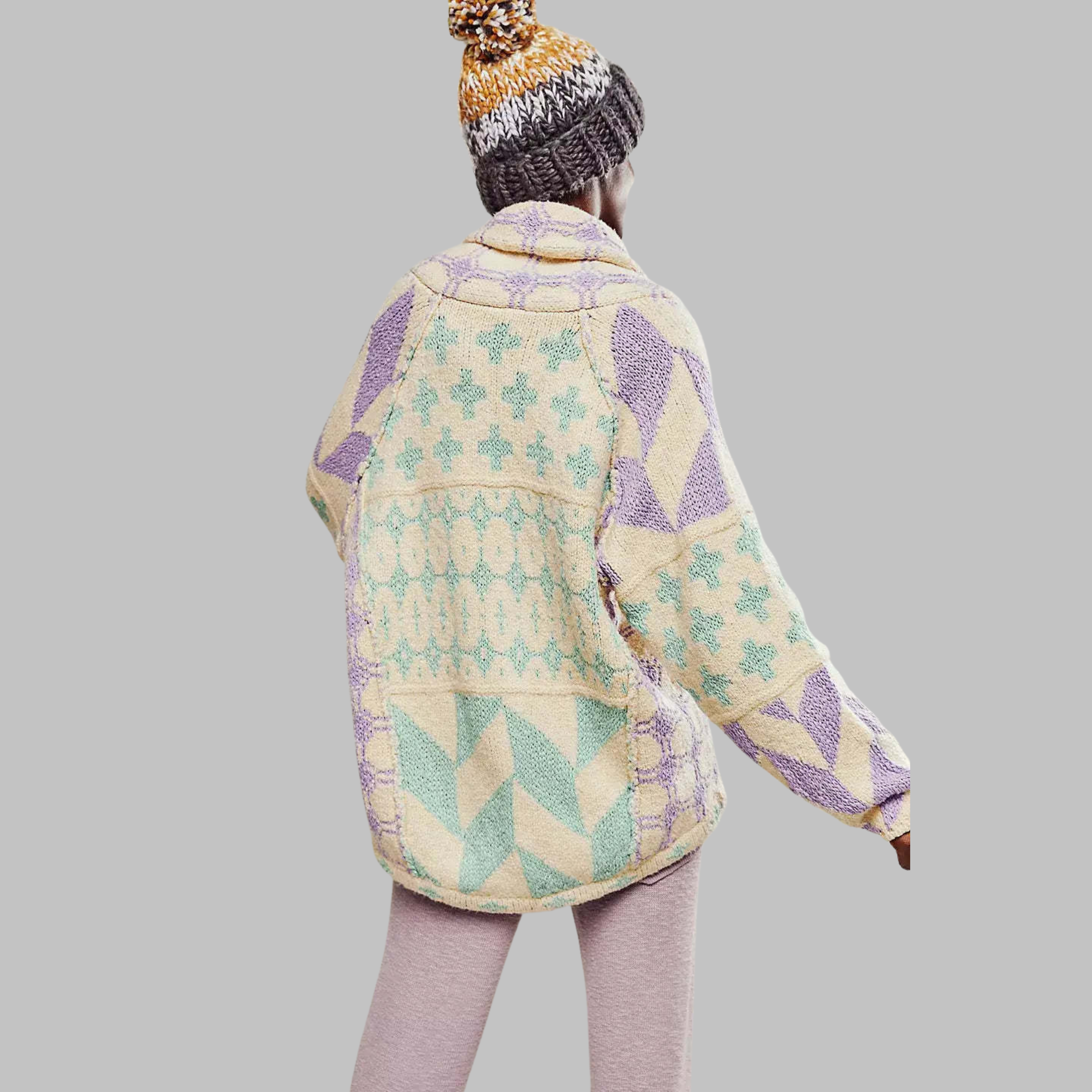 Freya Nolan | Geometric Print Oversized Cardigan