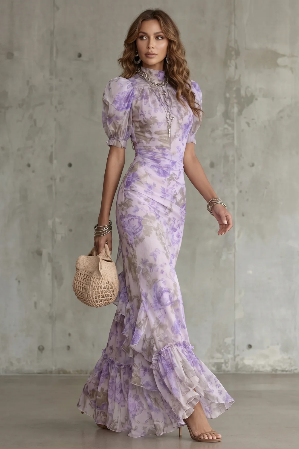Beatrice Morrison | Floral Ruched Mermaid Maxi Dress