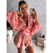 Isabelle Monroe | Combinaison-short à imprimé floral tropical pour femme