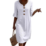 Eleanor Ashford | Casual Button Midi Dress For Women