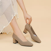 Cecily Clarke | Textured Block Heel Pumps With Arch Support