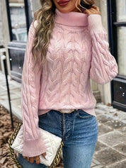Freya Clarke | Cozy Cable-Knit Turtleneck Sweater