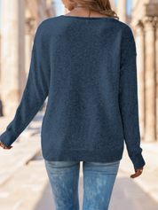 Diana Baker | Purple Pointelle Knit V-Neck Sweater