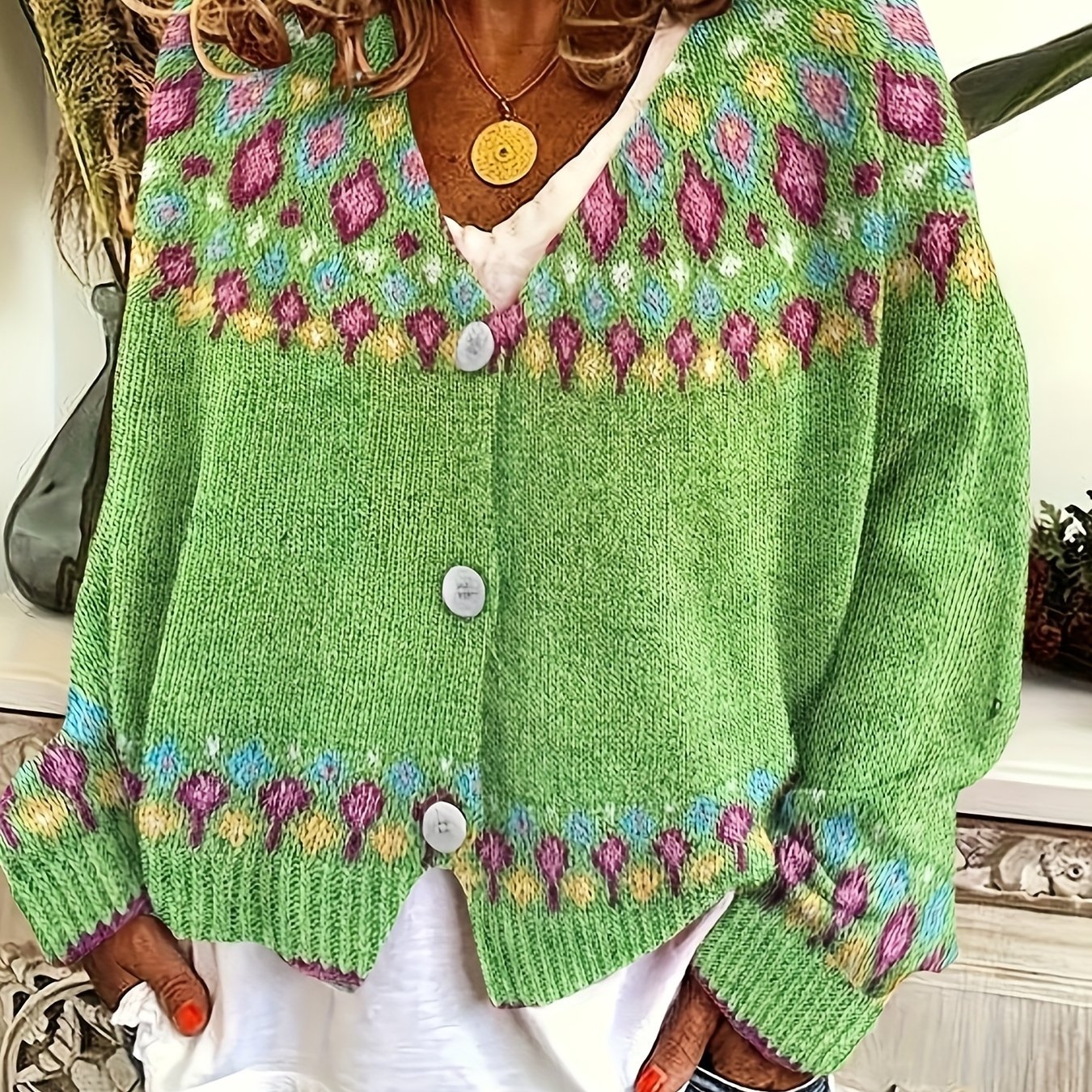 Judith Sutcliffe | Nordic Patterned Knit Cardigan