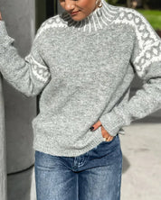 Aoife Evans | Cozy Patterned Turtleneck Sweater