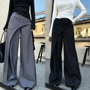 Penelope Hill | Pantalon large à jambes larges et empiècement asymétrique