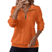 Freya Thompson | Cable Knit Half-Zip Sweatshirt