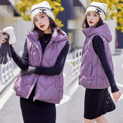 Isla Lawson | Hooded Quilted Gilet in Warm Coffee Brown