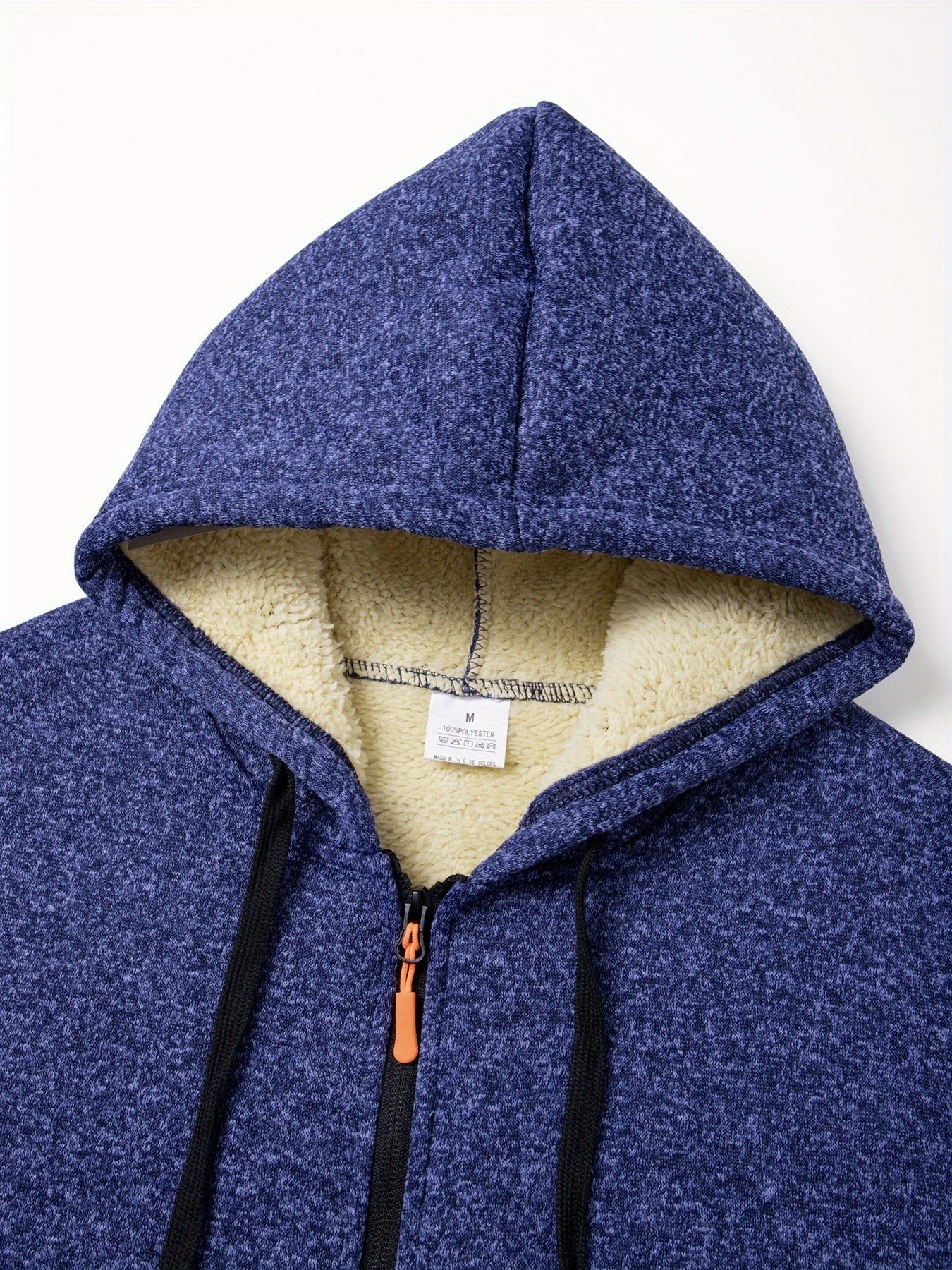 Penelope Scott | Manteau long à capuche en polaire bleu chiné