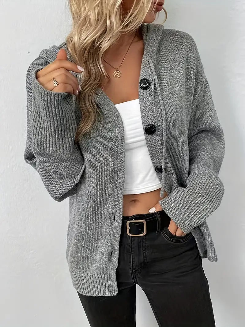 Morag Buchanan | Hooded Ribbed Knit Cardigan