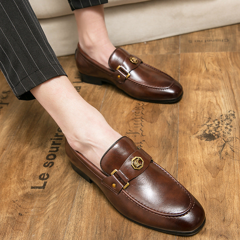 Desmond Baker | Metal-Buckle Leather Loafers For Men