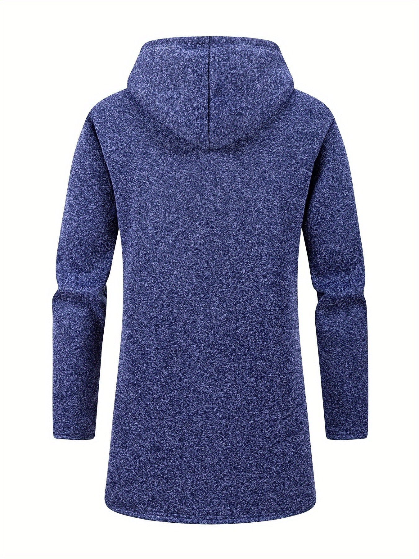 Penelope Scott | Manteau long à capuche en polaire bleu chiné