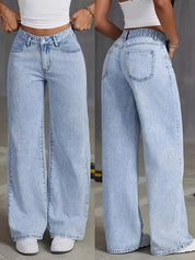 Renata Vosburgh | High-Waisted Wide-Leg Light Blue Denim Jeans