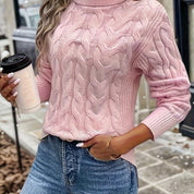 Freya Clarke | Cozy Cable-Knit Turtleneck Sweater