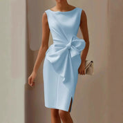 Isabella Whitmore | Elegant Bow Midi Dress For Women