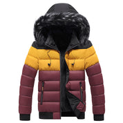 Poppy Evans | Colour Block Puffer Jacket with Faux Fur Hood