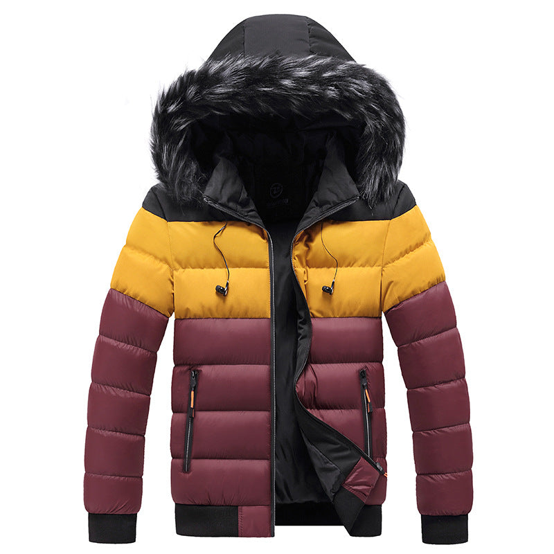 Poppy Evans | Colour Block Puffer Jacket with Faux Fur Hood