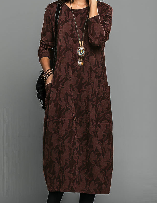 Beatrice Fenchurch | Long Sleeve Printed Midi Dress