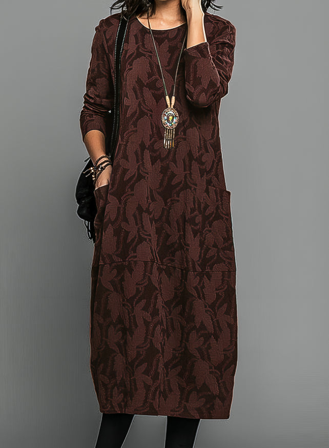 Beatrice Fenchurch | Robe midi imprimée à manches longues