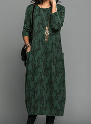 Beatrice Fenchurch | Robe midi imprimée à manches longues