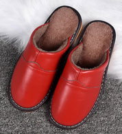 Lydia Baker | Chaussons en cuir doublés de fourrure avec semelle imperméable