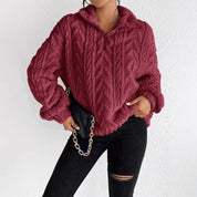 Rosie Kerr | Cable Knit Fleece Half-Zip Pullover